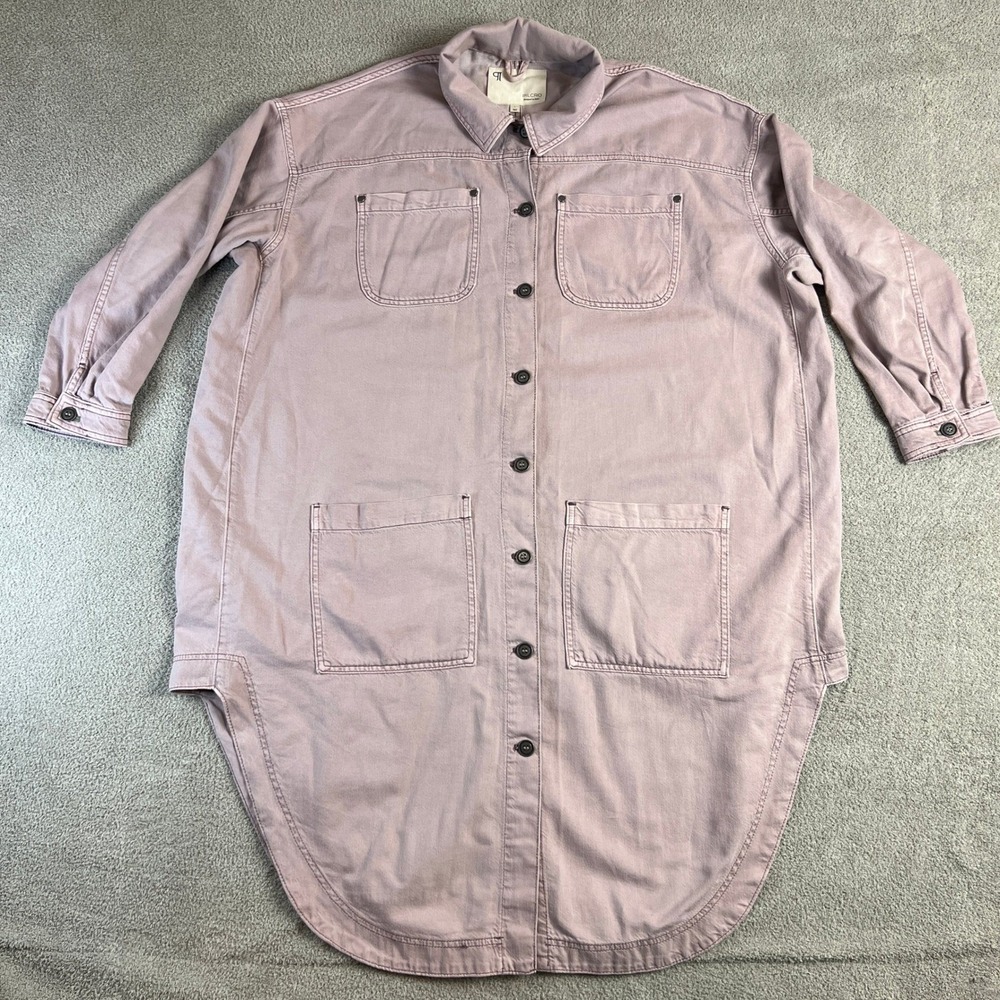 Antropologie PILCRO Utility Dress Women's‎ Large Button Front Pink - Picture 4 of 15